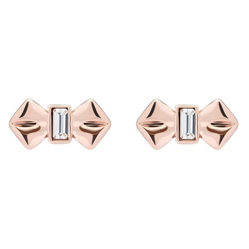 Womens Rose Gold/Crystal Susli Solitaire Bow Studs 54133 by Ted Baker from Hurleys