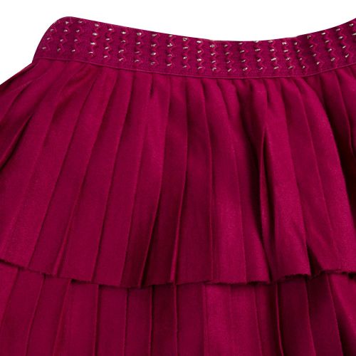 Girls Cherry Velvet Pleated Skirt 75332 by Mayoral from Hurleys