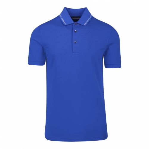 Mens Blue Branded Collar Trim S/s Polo Shirt 55526 by Emporio Armani from Hurleys