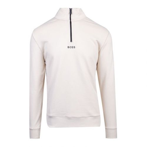 Casual Mens Off White Zapper 1 1/2 Zip Sweat Top 99734 by BOSS from Hurleys