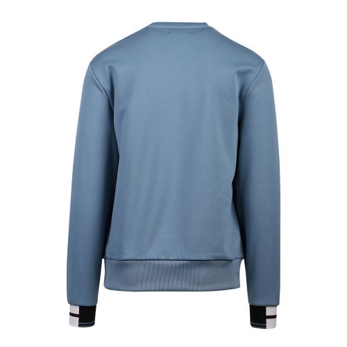 Mens Ash Blue Abstract Tipped Sweat Top 99054 by Fred Perry from Hurleys