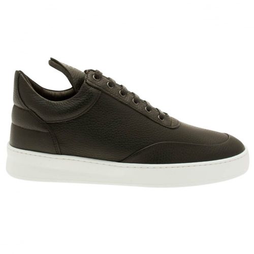 Mens Black Low Top Grain Trainers 15813 by Filling Pieces from Hurleys