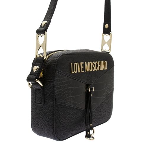 Womens Black Textured Camera Bag 75558 by Love Moschino from Hurleys