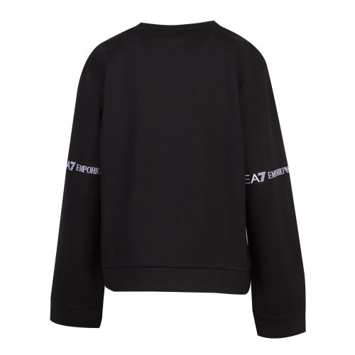 Womens Black Logo Tape Detail Sweat Top 57508 by EA7 from Hurleys