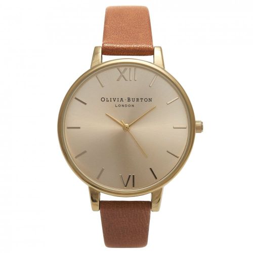 Womens Tan & Gold Big Dial Watch 16616 by Olivia Burton from Hurleys
