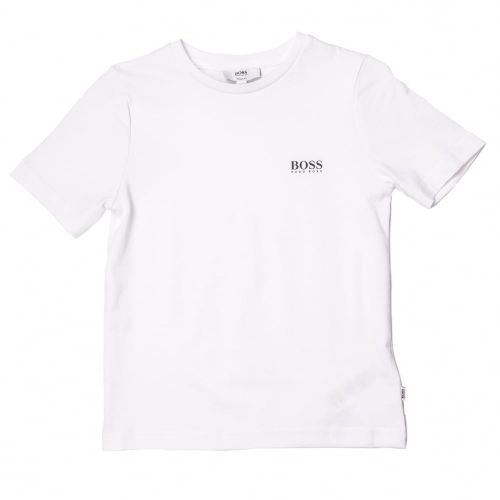 Boys White Small Logo S/s Tee Shirt 65391 by BOSS from Hurleys