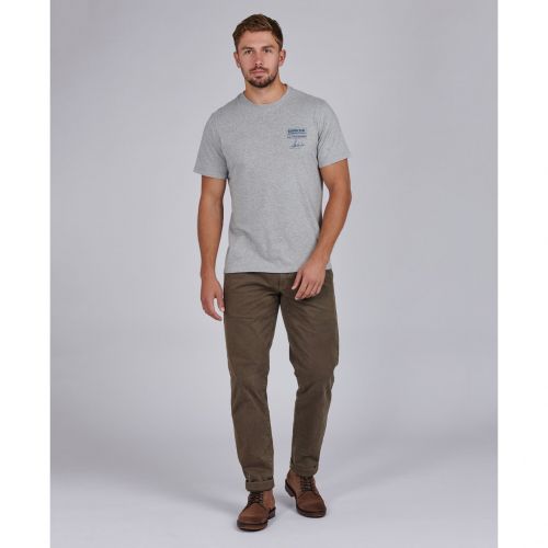 Mens Grey Marl Signature S/s T Shirt 95660 by Barbour Steve McQueen Collection from Hurleys