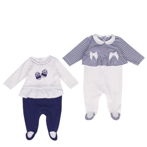 Baby Navy Ruffle 2 Pack Babygrows 40038 by Mayoral from Hurleys