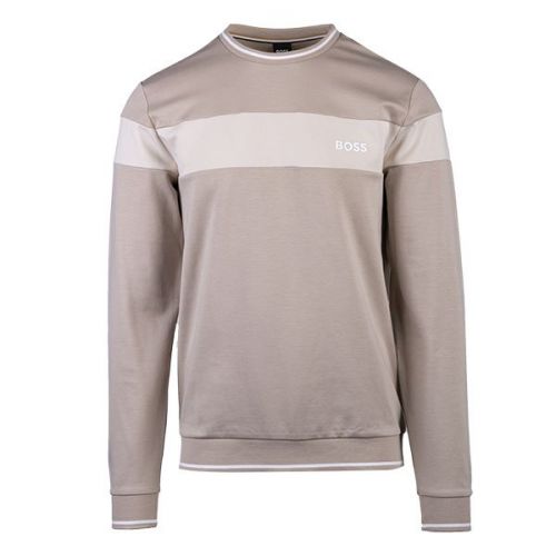 Mens Light Beige Lounge Cotton Poly Sweat Top 108807 by BOSS from Hurleys