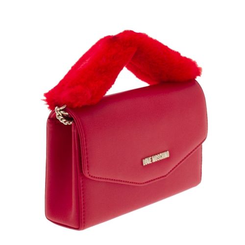 Womens Red Faux Fur Bow Crossbody Bag 31679 by Love Moschino from Hurleys