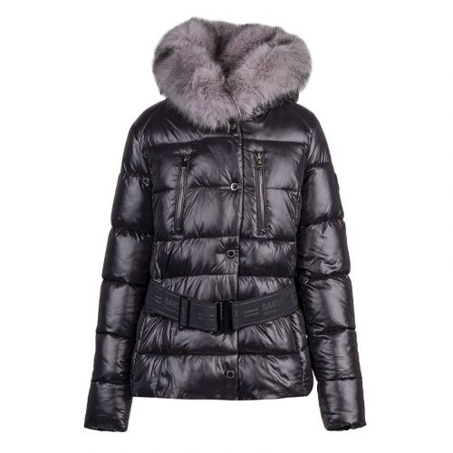 Womens Black Platinum Chromium Quilted Hooded Jacket 100181 by Barbour International from Hurleys