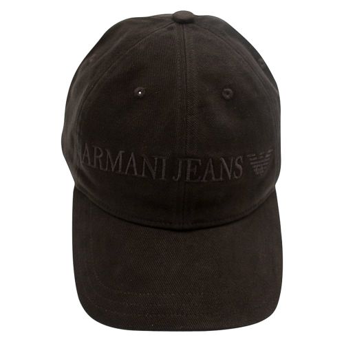 Mens Black Logo Branded Cap 69727 by Armani Jeans from Hurleys