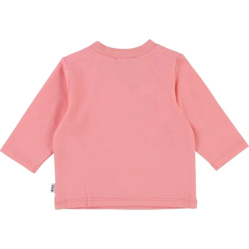 Baby Pink Branded L/s T Shirt 28337 by BOSS from Hurleys
