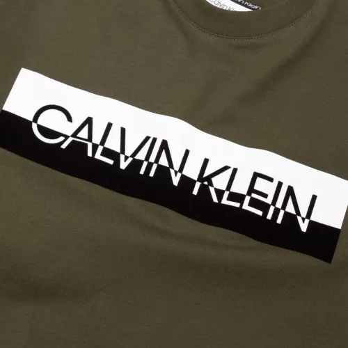 Calvin Klein Mens Dark Olive Split Logo S/s T Shirt 74722 by Calvin Klein from Hurleys