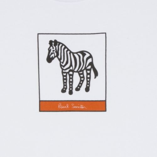 Boys White Victorio Zebra S/s T Shirt 45890 by Paul Smith Junior from Hurleys