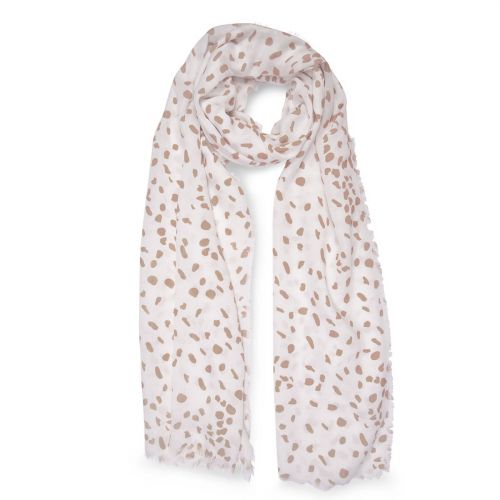 Womens White & Taupe Leopard Print Scarf 84425 by Katie Loxton from Hurleys