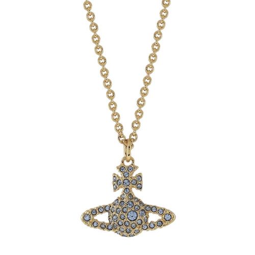 Womens Gold/Light Sapphire Grace Bas Relief Pendant Necklace 91238 by Vivienne Westwood from Hurleys