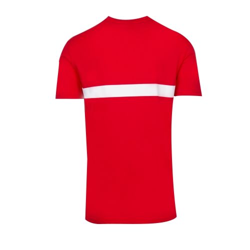 Mens Bright Red Logo Stripe Slim Fit Beach S/s T Shirt 45232 by BOSS from Hurleys