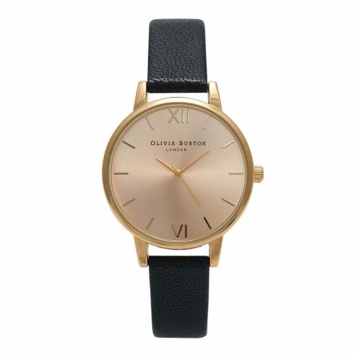 Womens Black & Gold Midi Dial Watch 72894 by Olivia Burton from Hurleys
