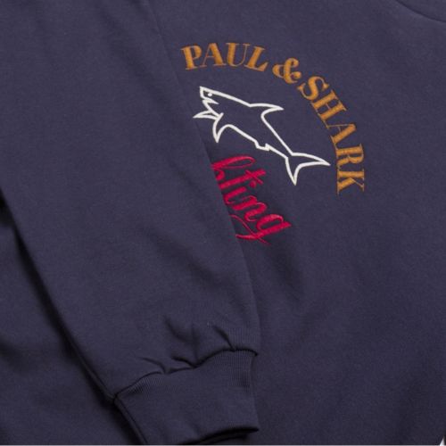 Paul & Shark Mens Navy Embroidered Crew Sweat Top 32850 by Paul And Shark from Hurleys