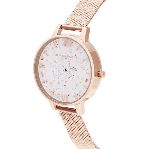 Womens Rose Gold Celestial Boucle Mesh Watch 59458 by Olivia Burton from Hurleys