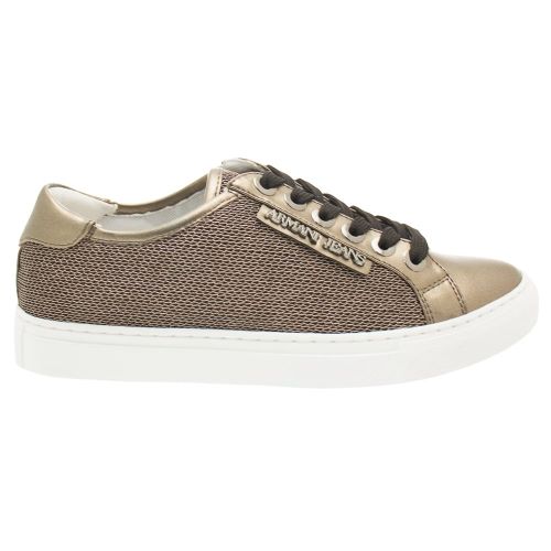 Womens Gunmetal Metallic Woven Trainers 69930 by Armani Jeans from Hurleys