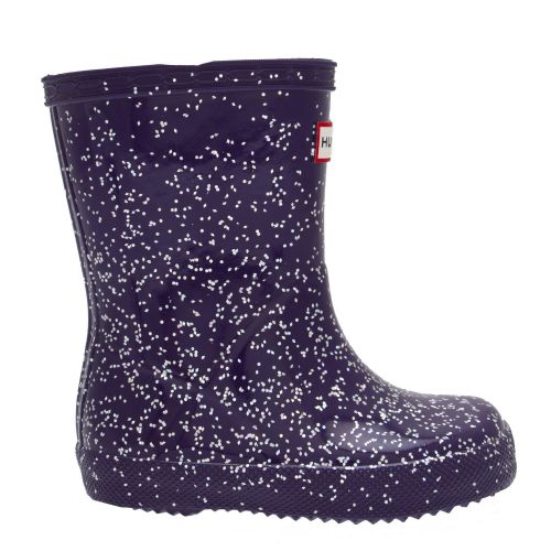 Girls Cavendish Blue First Classic Giant Glitter Wellington Boots (4-8) 80000 by Hunter from Hurleys