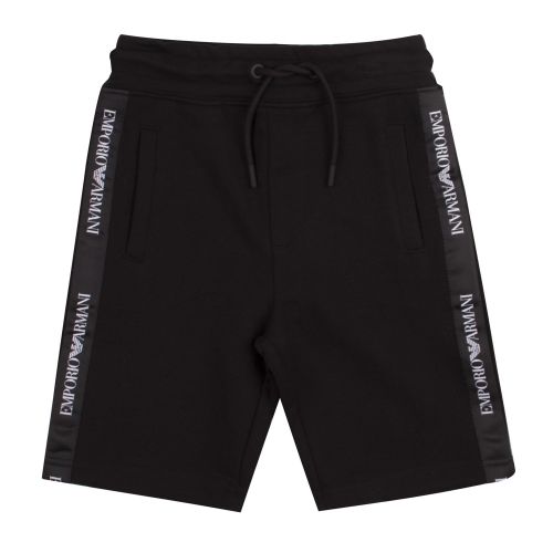 Boys Black Logo Tape Sweat Shorts 38009 by Emporio Armani from Hurleys