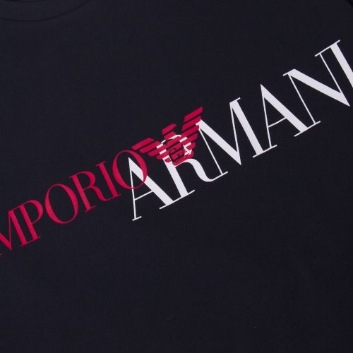 Mens Marine Megalogo Slim Fit S/s T Shirt 37264 by Emporio Armani Bodywear from Hurleys