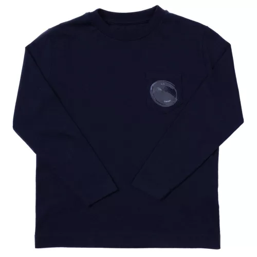 Boys Blue Portal Pocket L/s Tee Shirt 63582 by C.P. Company Undersixteen from Hurleys