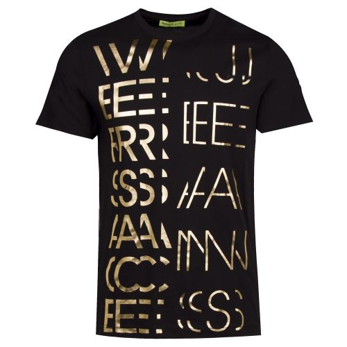 Mens Black Metallic Logo Slim Fit S/s T Shirt 41765 by Versace Jeans from Hurleys