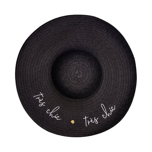 Womens Black Tres Chic Straw Hat 89471 by Katie Loxton from Hurleys