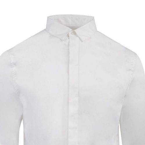 Armani Exchange Shirt Mens White Stretch Cotton Slim L/s | Hurleys
