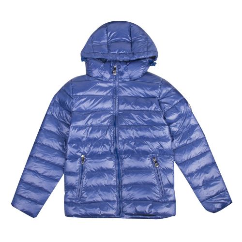 Girls Blue Spoutnic Shiny Hooded Padded Jacket 48985 by Pyrenex from Hurleys