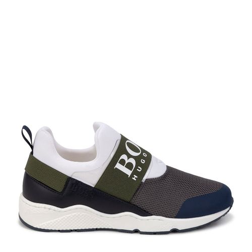 Boys Khaki Mix Branded Elastic Trainers (27-41) 91354 by BOSS from Hurleys