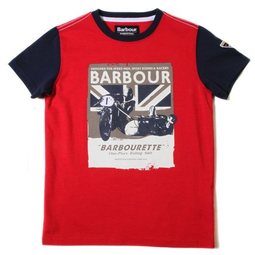 Boys Dress Blue Barbouretter S/s Tee Shirt 18998 by Barbour from Hurleys