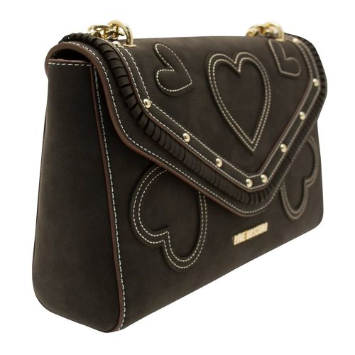 Womens Black Heart Trim Shoulder Bag 10414 by Love Moschino from Hurleys