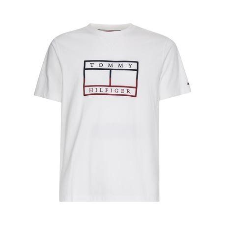 Mens White Linear Flag S/s T Shirt 109877 by Tommy Hilfiger from Hurleys