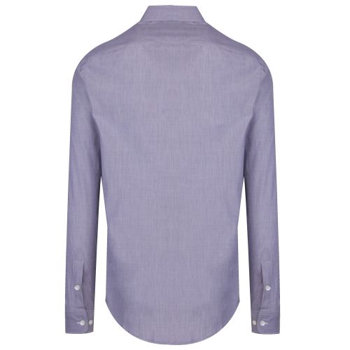 Mens Blue Small Embroidered L/s Shirt 37050 by Emporio Armani from Hurleys