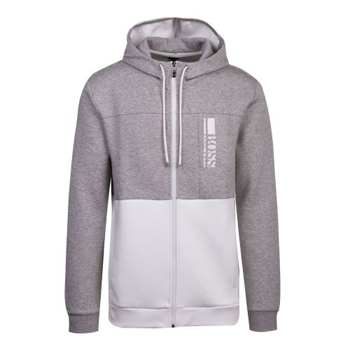 Athleisure Mens White Saggy 1 Hooded Zip Through Sweat Top 88762 by BOSS from Hurleys
