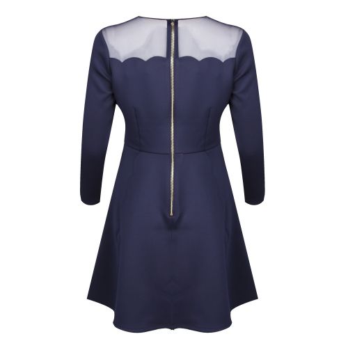 Womens Navy Kikoh Scallop Mesh Skater Dress 30020 by Ted Baker from Hurleys