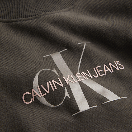 Womens Black Olive Mid Scale Monogram Roll Neck Sweat Top 96783 by Calvin Klein from Hurleys