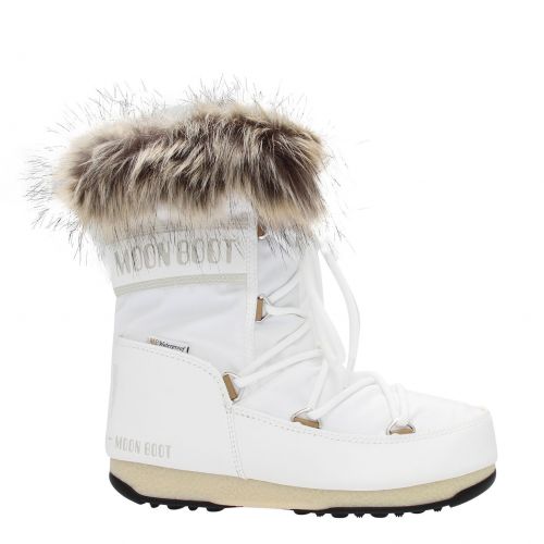 Womens White Monaco Low WP Boots 78310 by Moon Boot from Hurleys