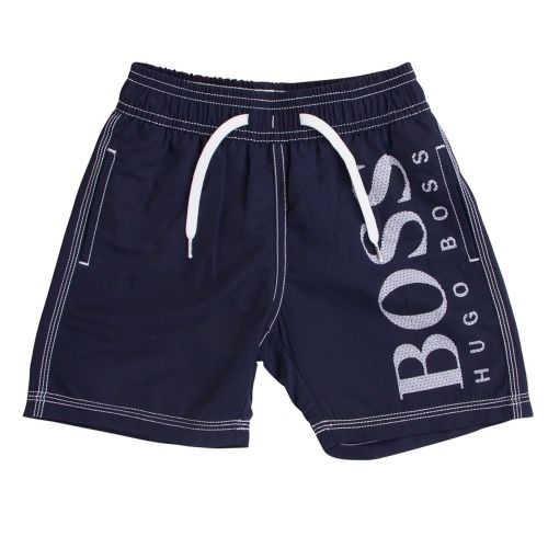 Boss Boys Navy Big Logo Swim Shorts 7502 by BOSS from Hurleys