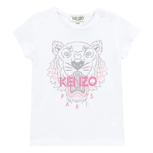Toddler White/Pink Baby Tiger S/s T Shirt 36396 by Kenzo from Hurleys