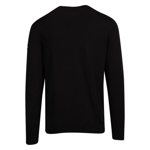 Mens Black Branded Arm Patch Crew Knitted Jumper 55540 by Emporio Armani from Hurleys