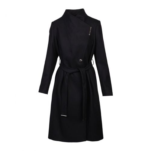 Womens Black Rose Midi Wool Wrap Coat 97257 by Ted Baker from Hurleys