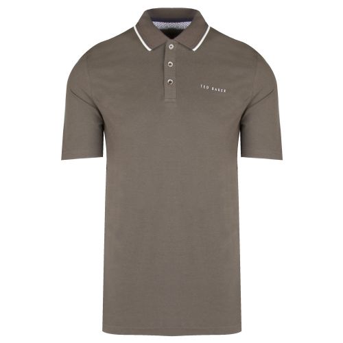Mens Khaki Bloko Branded S/s Polo Shirt 35997 by Ted Baker from Hurleys