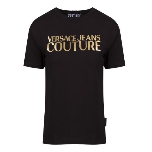 Womens Black/Gold Metallic Logo S/s T Shirt 49066 by Versace Jeans Couture from Hurleys