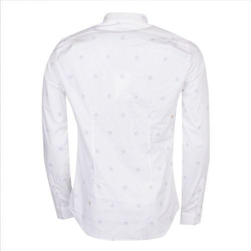 Mens White Sunshine Print Slim Long Sleeve Shirt 27547 by PS Paul Smith from Hurleys